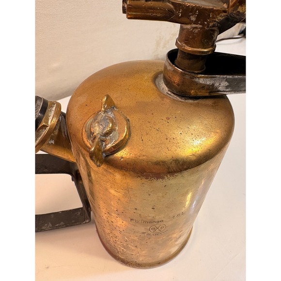Vintage Brass Blow Torch G B Barthe 1.8L Fuel Capacity Blowtorch Tool - Picture 4 of 13